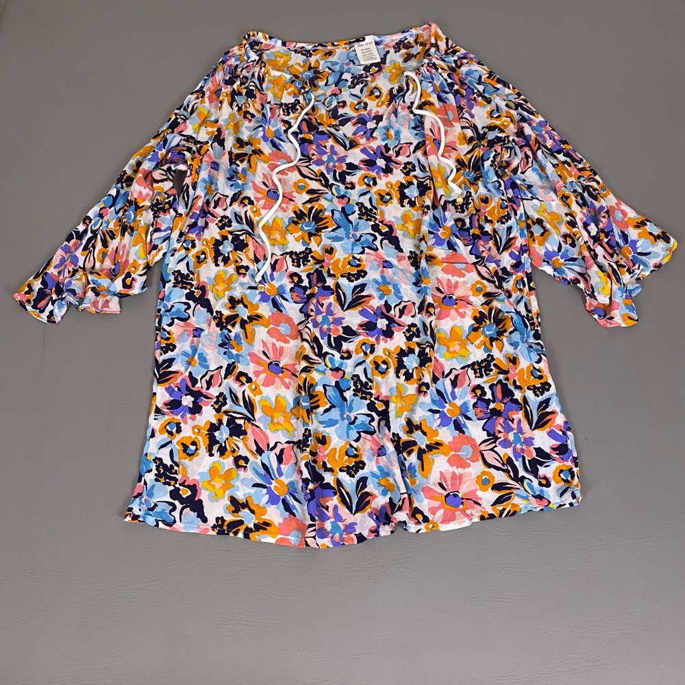 Anne Cole Swim Cover Up Tunic Top Women's XL XXL Floral  Multicolor Rayon‎